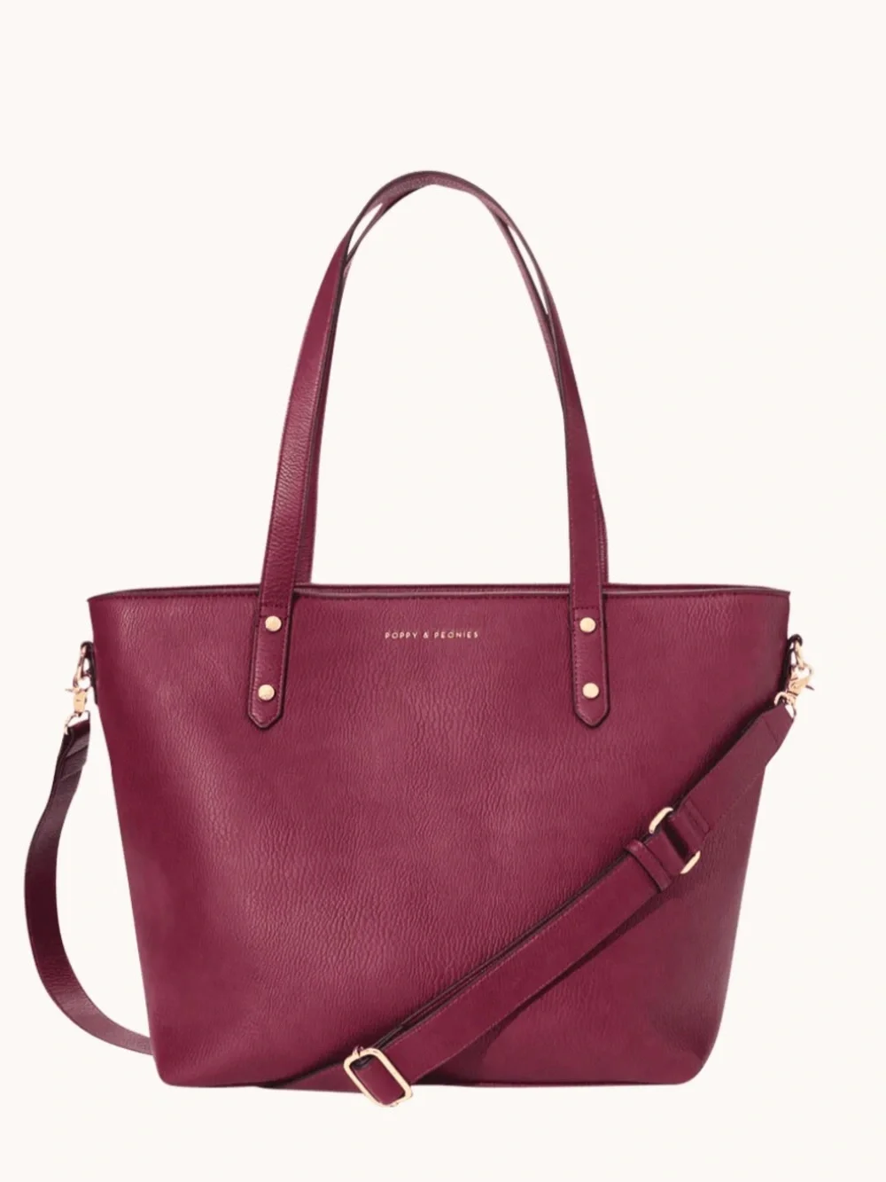 Poppy & Peonies Go-Getter Tote in Berry Mulberry - Picture 1 of 5